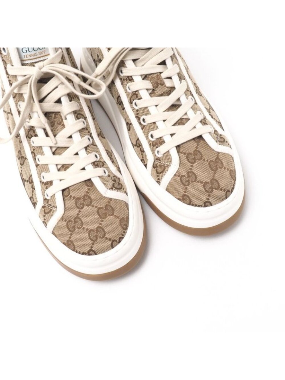 Gucci Tennis 1977 Sneakers Size 7 Shoes GG Pattern High Cut Thick - Picture 5 of 9